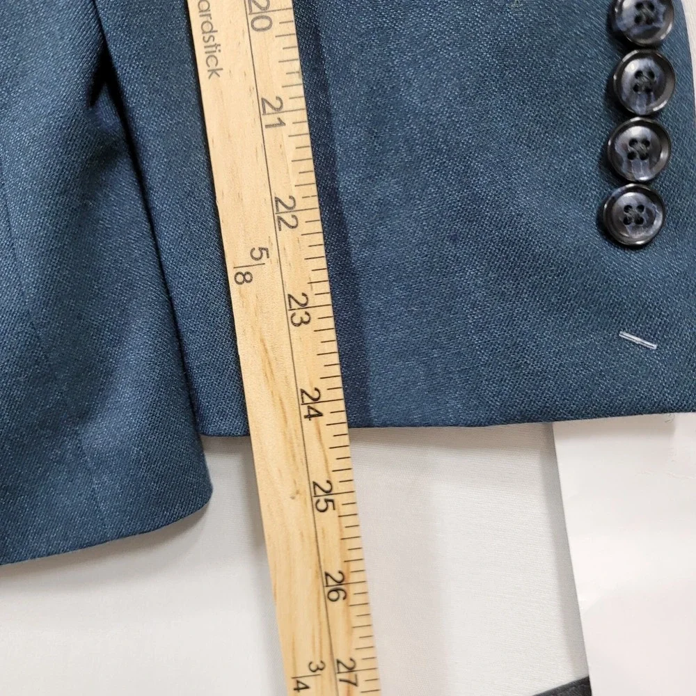 Tallia Blue Green Sport Coat Mens 40S 40 Wool Blend Textured Blazer Jacket $360